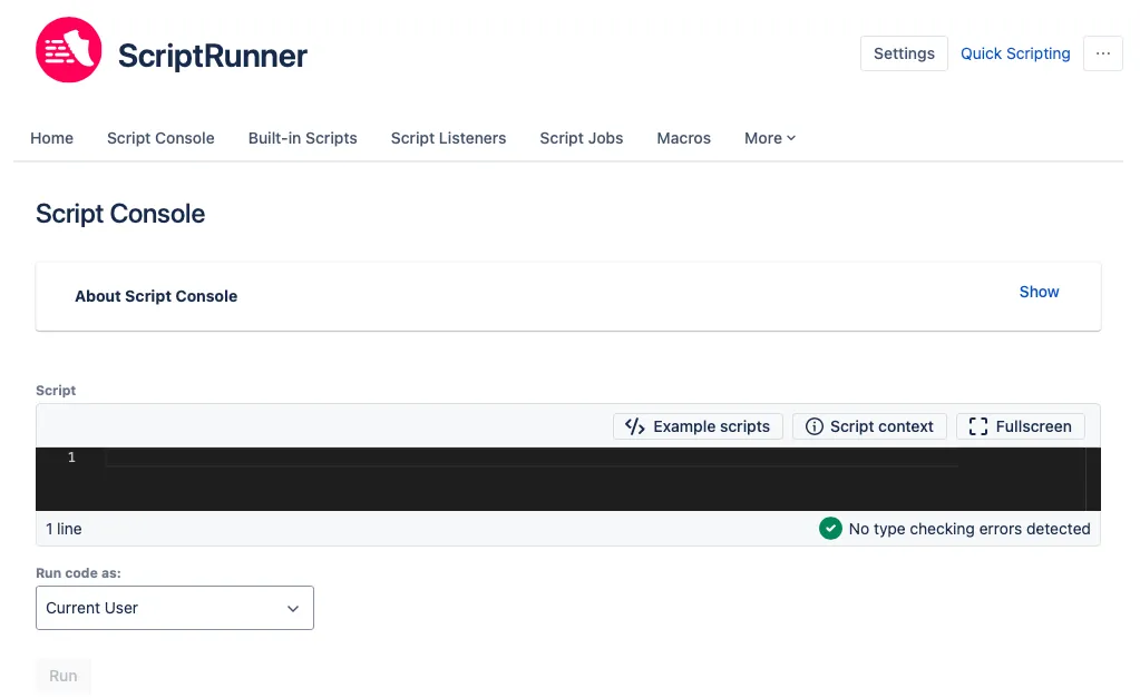 ScriptRunner Script Console mit Code-Editor direkt in Confluence